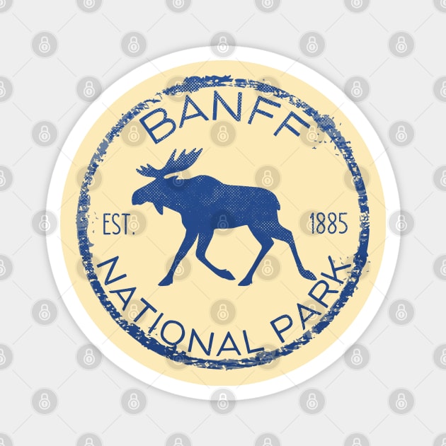 Banff National Park Alberta Canada Moose Lovers Souvenir Magnet by Pine Hill Goods